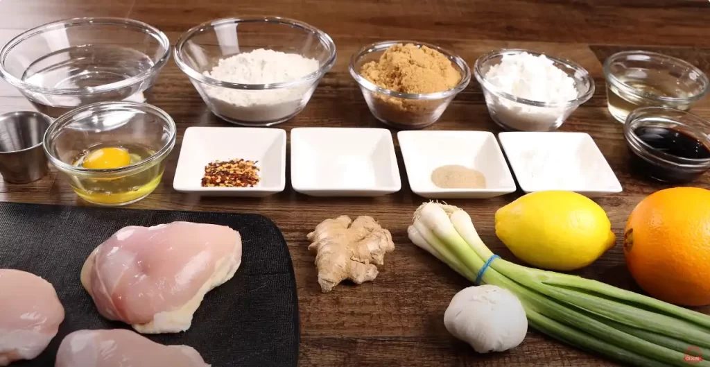 ingredients for orange chicken